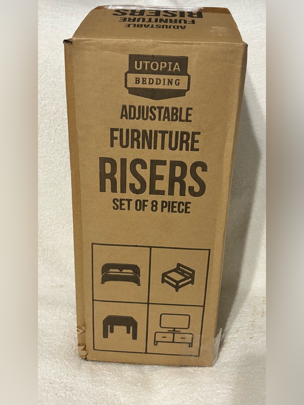Utopia Bedding Adjustable Furniture Risers - Brown (Set of 8)